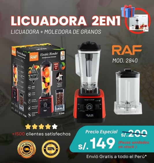 Licuadora Industrial 2en1 RAF 2400W