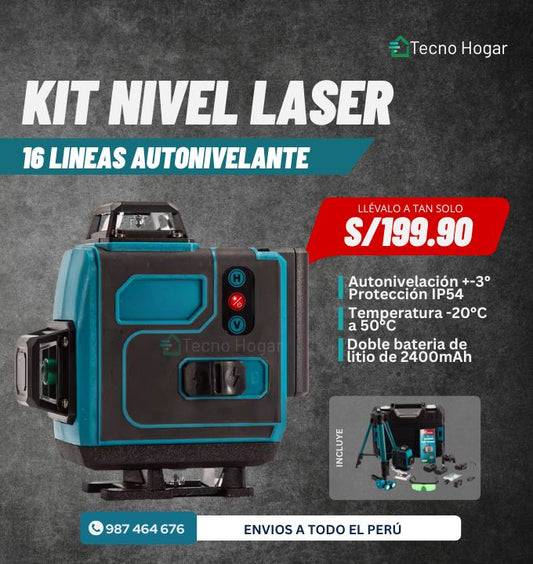 NIVEL LASER 16 LÍNEAS C/ TRIPODE