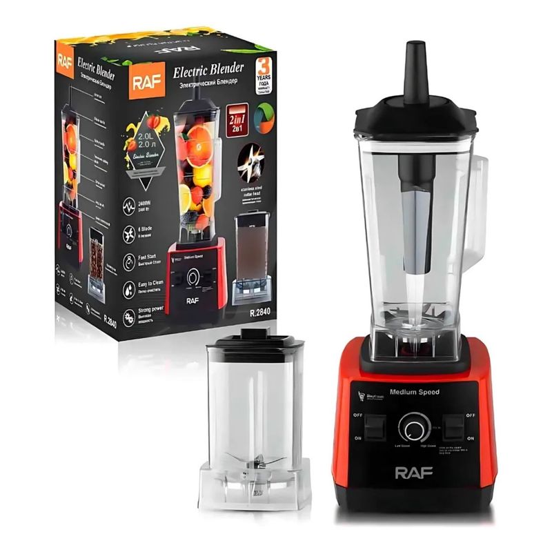 Licuadora Industrial 2en1 RAF 2400W